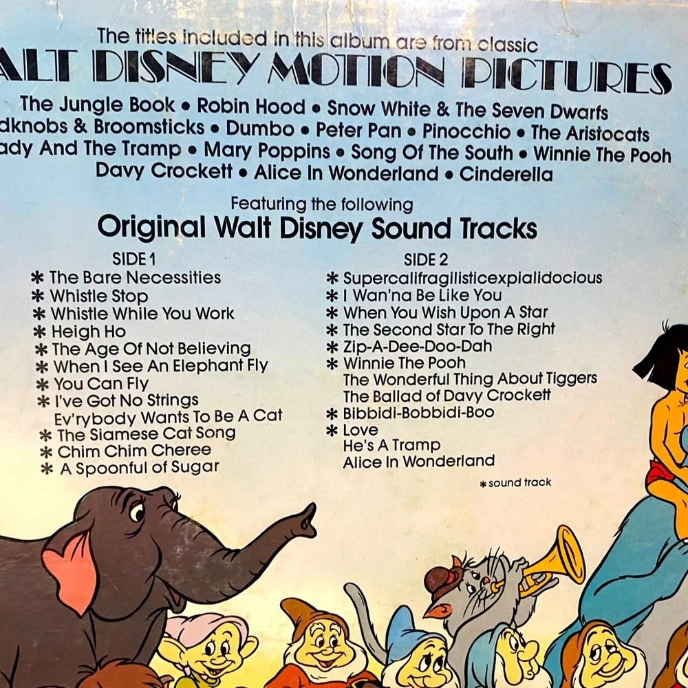 WALT DISNEY 1976 THE GREATEST HITS OF WALT DISNEY VINYL RECORD 24 SONGS RONCO - Picture 4 of 15
